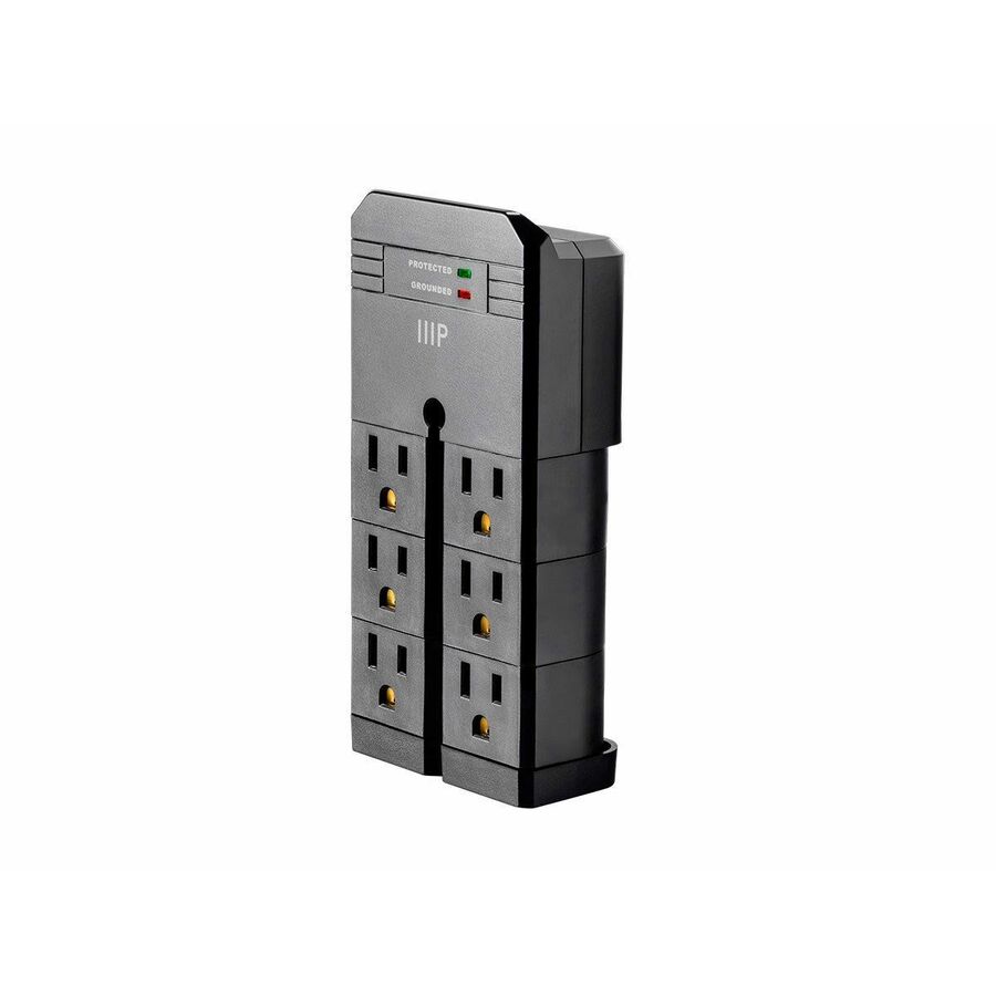 Monoprice 6-Outlet Rotating Wall Tap Surge Protector, 2160 Joules, Clamping Voltage 500V