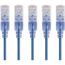 Monoprice 5-Pack, SlimRun Cat6A Ethernet Network Patch Cable, 5ft Blue