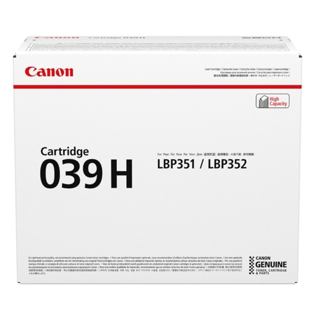 Canon 039H Original High Yield Laser Toner Cartridge - Black - 1 Pack