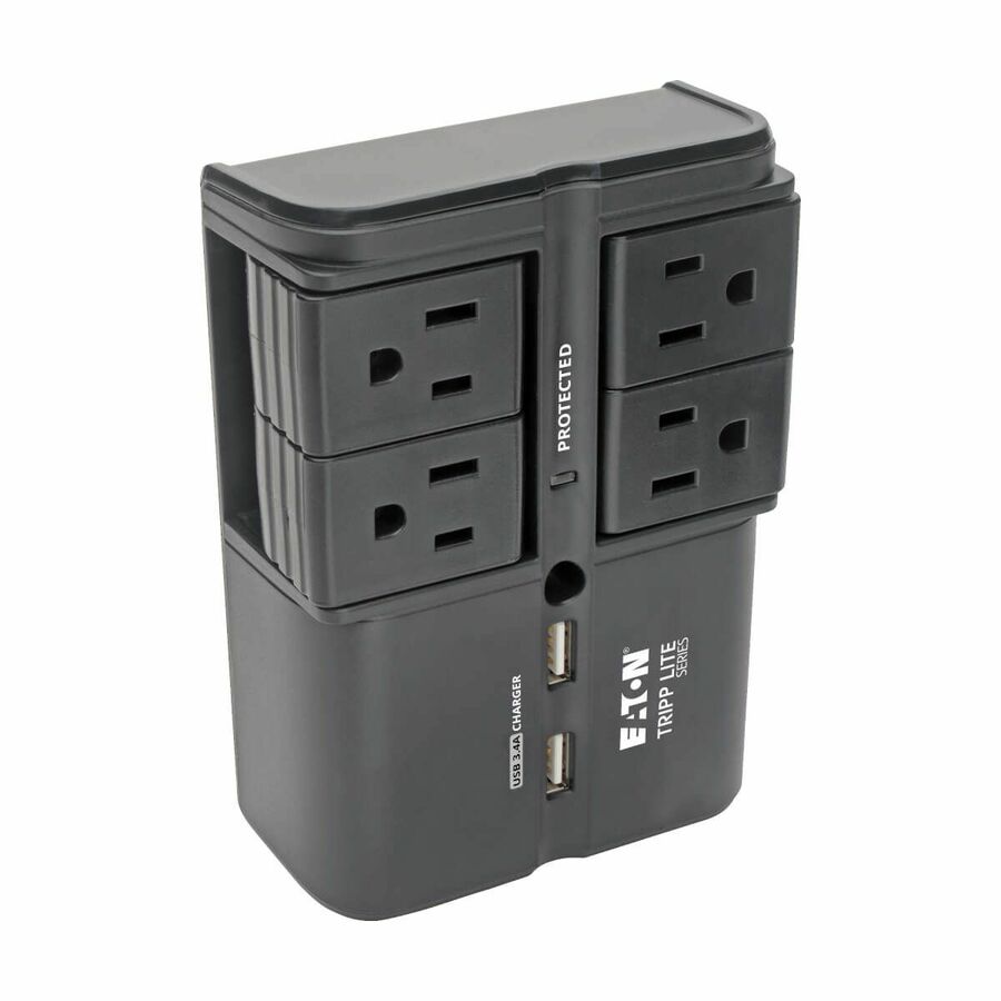 Tripp Lite by Eaton Protect It! Surge Protector with 4 Rotatable Outlets Direct Plug-In 1080 Joules 3.4A USB Charger