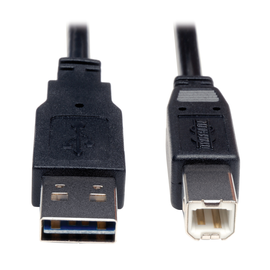 Eaton Tripp Lite Series Universal Reversible USB 2.0 Cable (Reversible A to B M/M), 3 ft. (0.91 m)