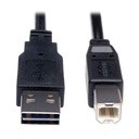 Eaton Tripp Lite Series Universal Reversible USB 2.0 Cable (Reversible A to B M/M), 3 ft. (0.91 m)