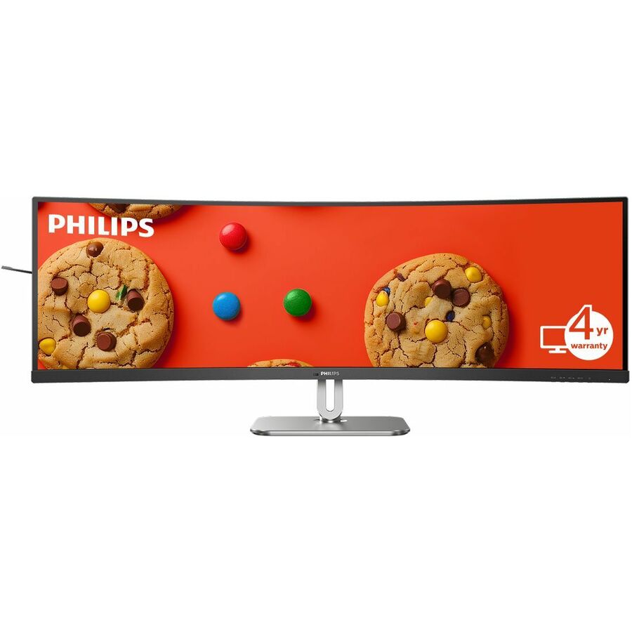 Philips 49B2U5900C 49" Class Dual Quad HD (DQHD) Curved Screen LED Monitor - 32:9 - Textured Silver