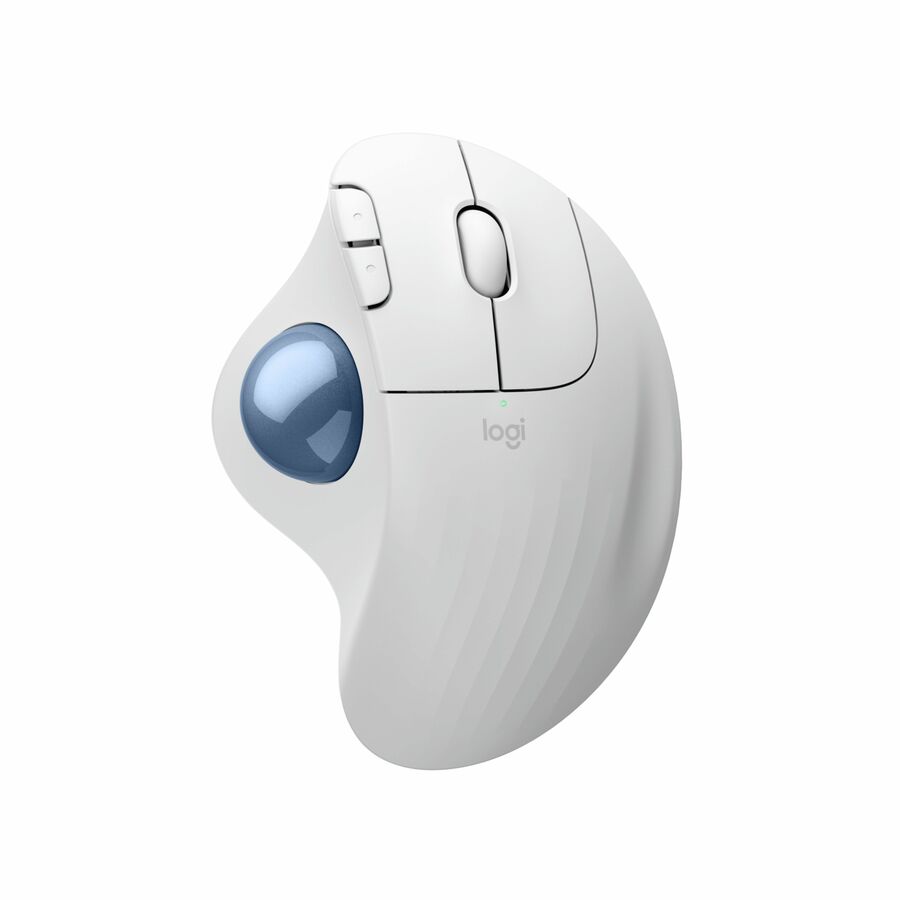Logitech ERGO M575S Wireless Trackball Mouse, Wireless Ergonomic Mouse, Comfortable Thumb Control, Precise Tracking (Off-white+Blue Ball)