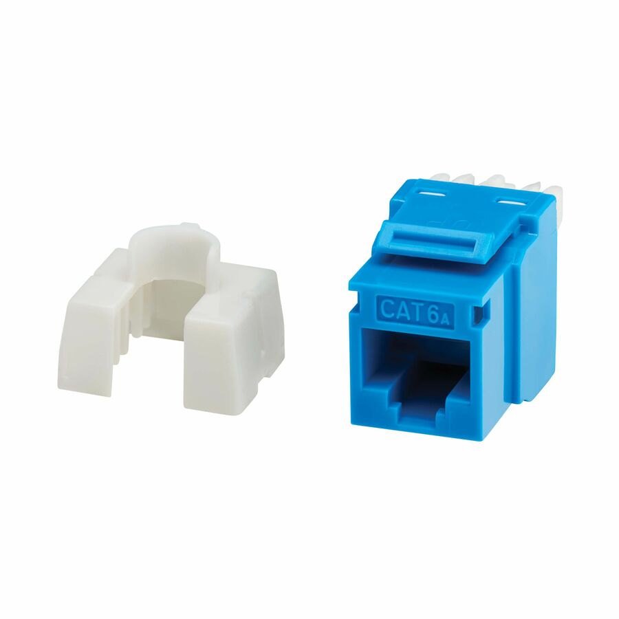 Eaton Tripp Lite Series Cat6a Keystone Jacks, 25 Pack - 4PPoE Compliant, 110/Krone, 568A/B, RJ45 Ethernet, Blue, TAA