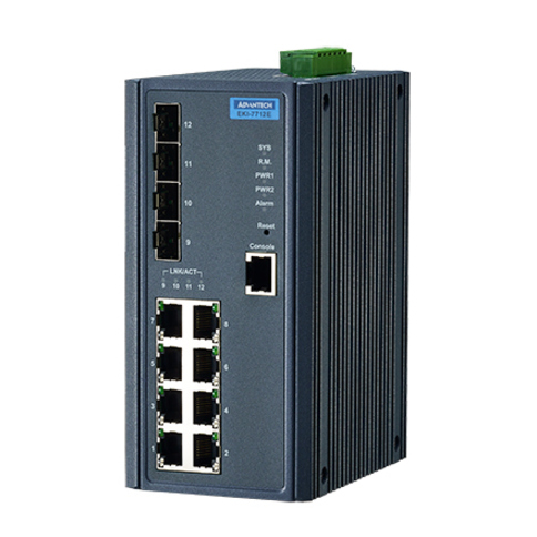 Advantech 8FE+4G SFP Managed Ethernet Switch