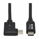Eaton Tripp Lite Series USB-C Cable (M/M) - USB 3.2 Gen 1 (5 Gbps), Thunderbolt 3 Compatible, Right-Angle Plug, 2 m (6.6 ft.)