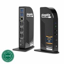 Plugable 4K USB C Docking Station Triple Monitor with 100W Power Delivery, USB C Dock for Thunderbolt 3/4, and USB-C Windows and Mac