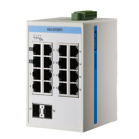 Advantech ProView 16-Port Gigabit Industrial Switch with 2x SPF, Extreme Temp -40~75?