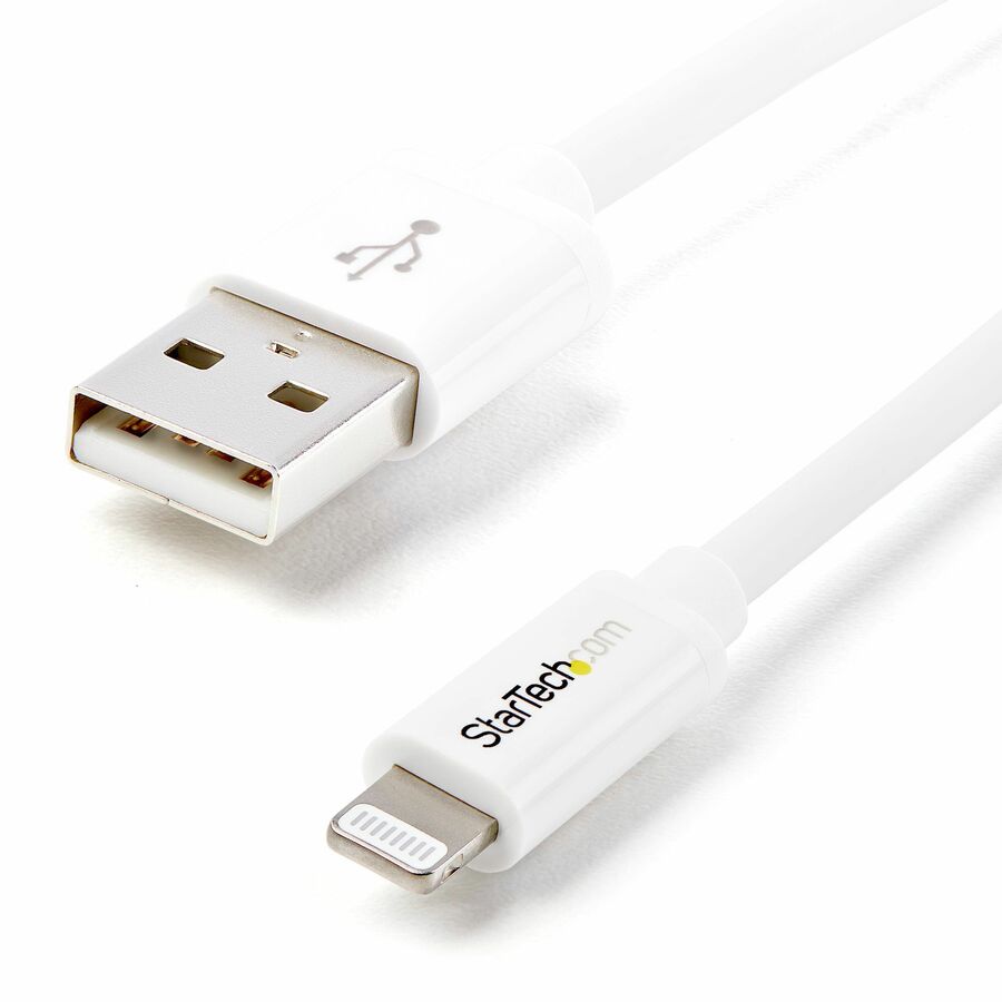 StarTech 2m (6ft) Long White Apple® 8-pin Lightning Connector to USB Cable for iPhone / iPod / iPad
