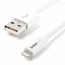 StarTech 2m (6ft) Long White Apple® 8-pin Lightning Connector to USB Cable for iPhone / iPod / iPad