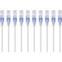 Monoprice 10-Pack, SlimRun Cat6A Ethernet Network Patch Cable, 10ft White