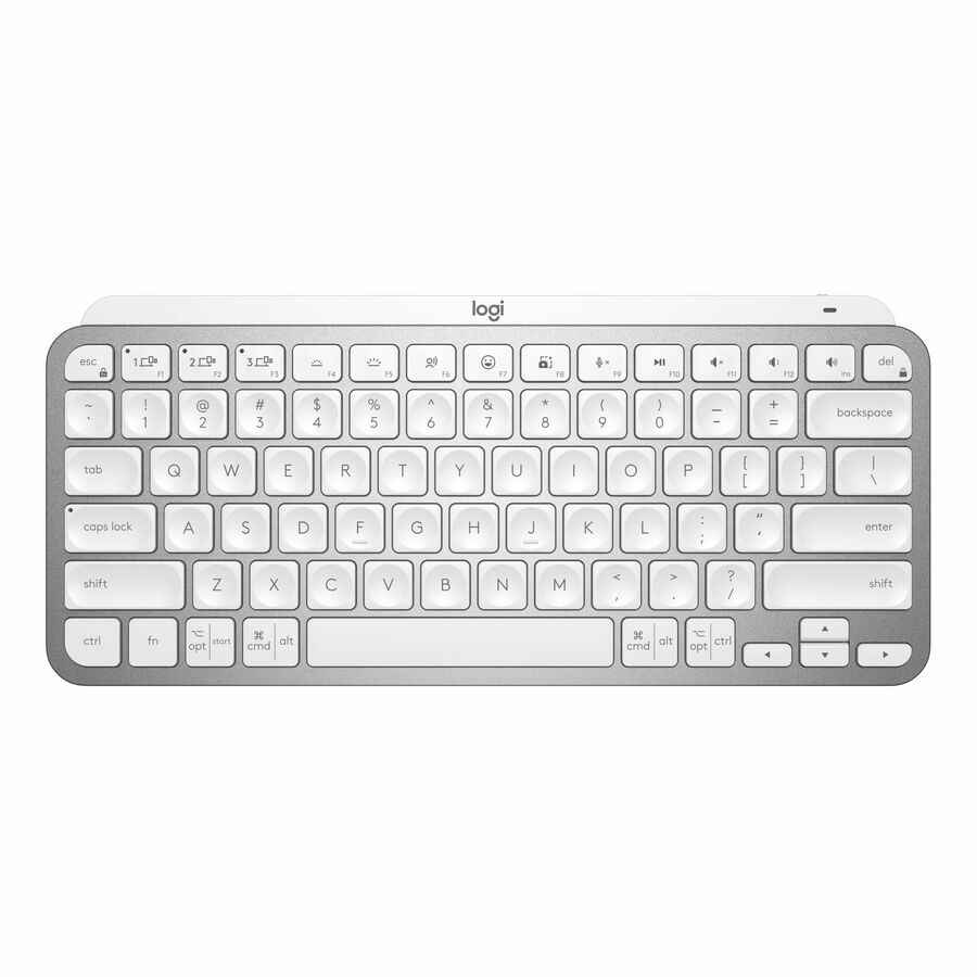 Logitech MX Keys Mini Minimalist Wireless Illuminated Keyboard, Compact, Bluetooth, USB-C, Pale Gray