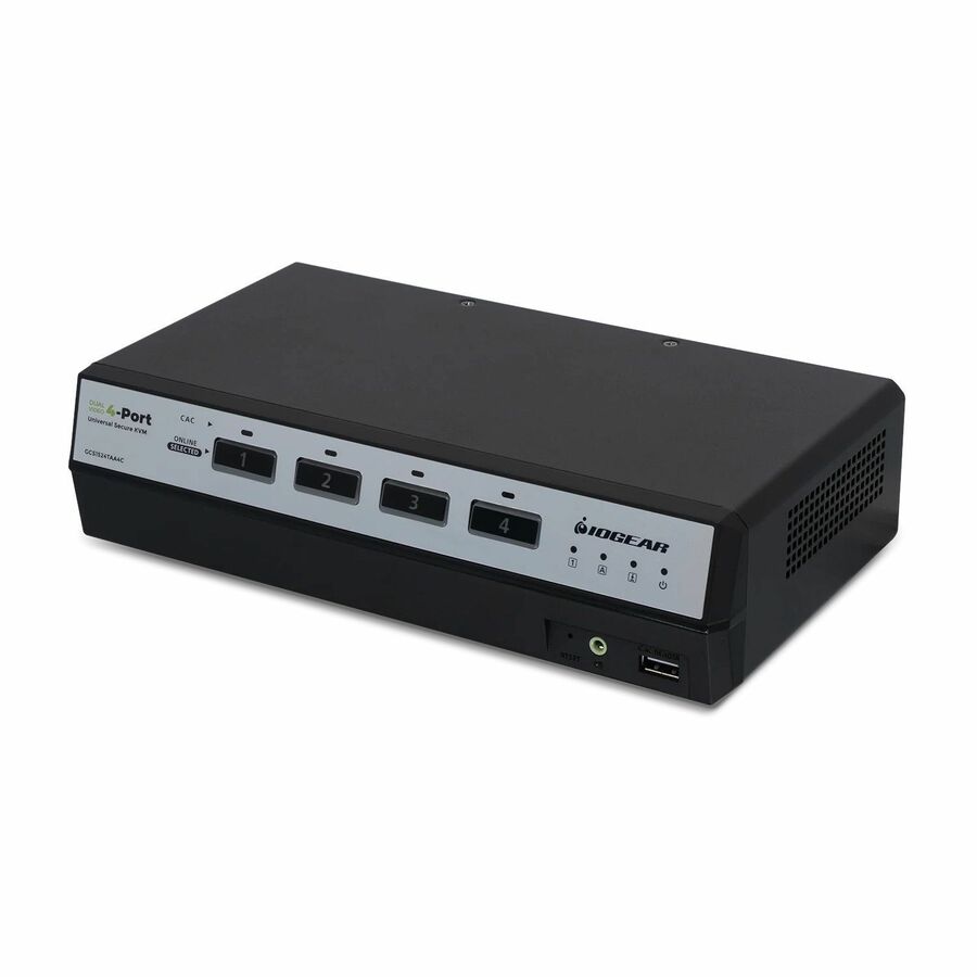 IOGEAR 4-Port Dual View True Universal (DP/HDMI) Secure KVM Switch w/Audio and CAC Support