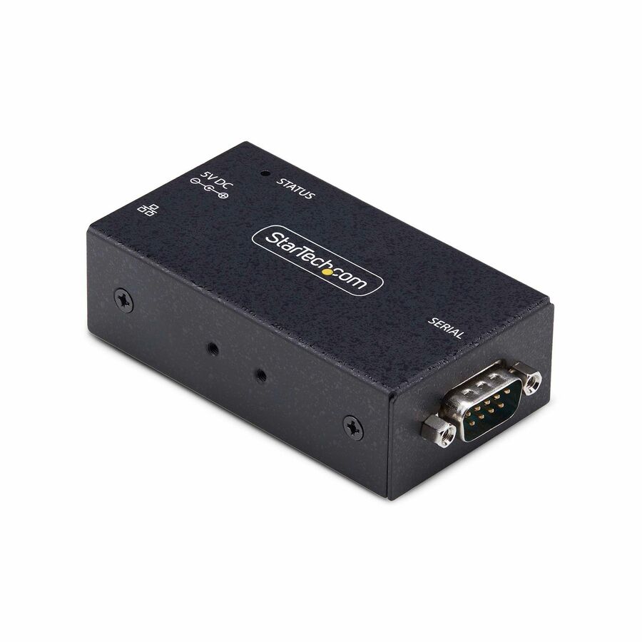 StarTech 1-Port Serial to Ethernet Adapter, IP Serial Device Server For RS232 Devices, Wall/DIN Rail Mount, LAN To DB9 Converter, TAA