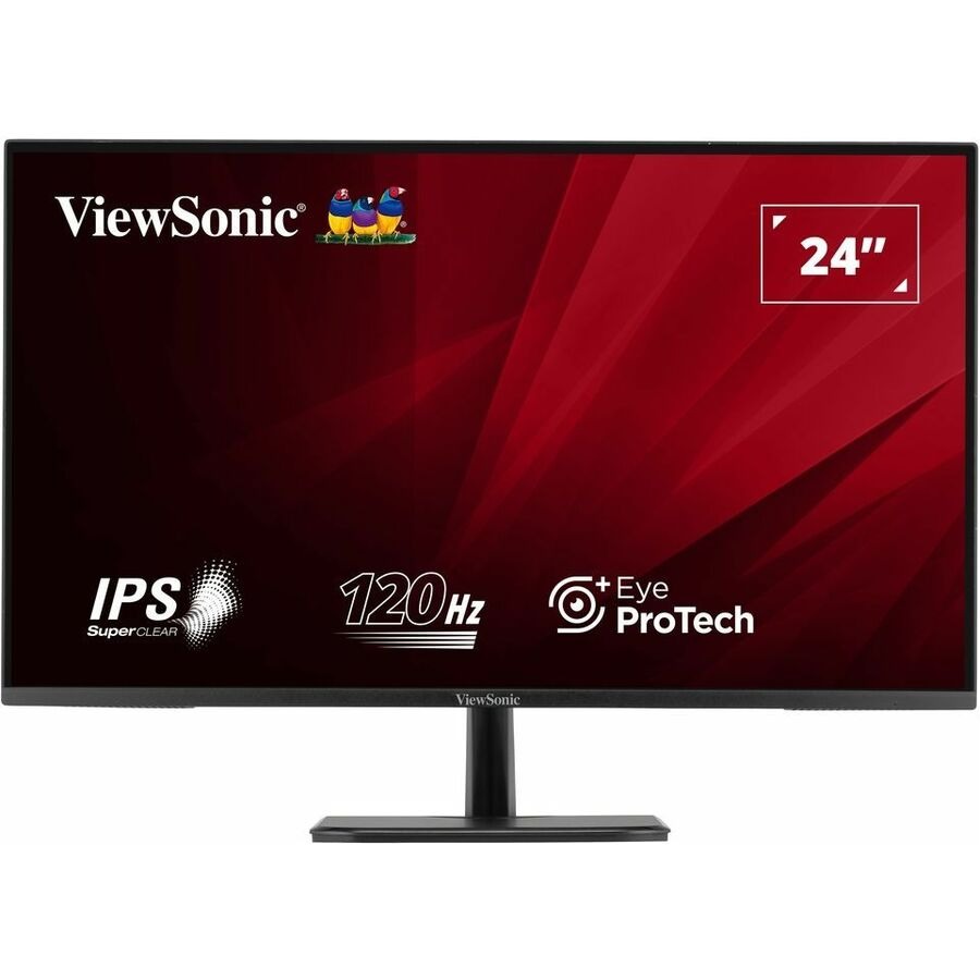 ViewSonic VA2456A-MHD 24 Inch 1080p Monitor, IPS Display with 120Hz for Enhanced Home and Office Productivity, Eye Care Technology, HDMI, DisplayPort, and VGA Inputs