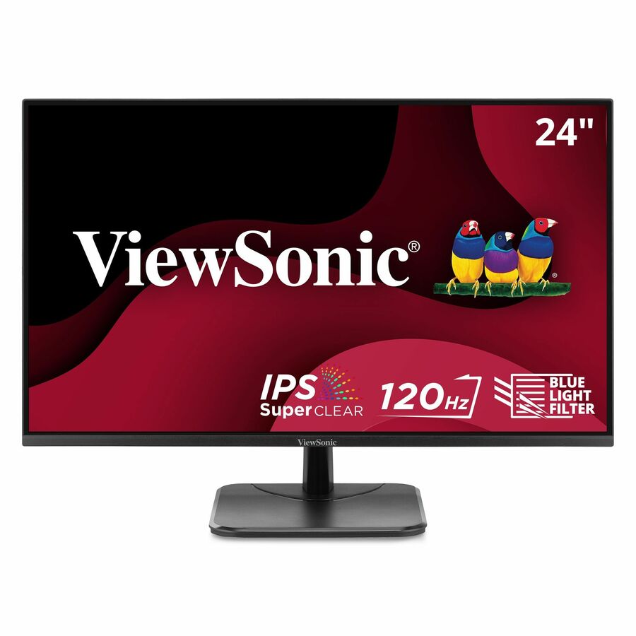 ViewSonic VA2456A-MHD 24 Inch IPS 1080p Monitor with 120Hz, Eye Care, HDMI, DisplayPort, and VGA Inputs for Home and Office