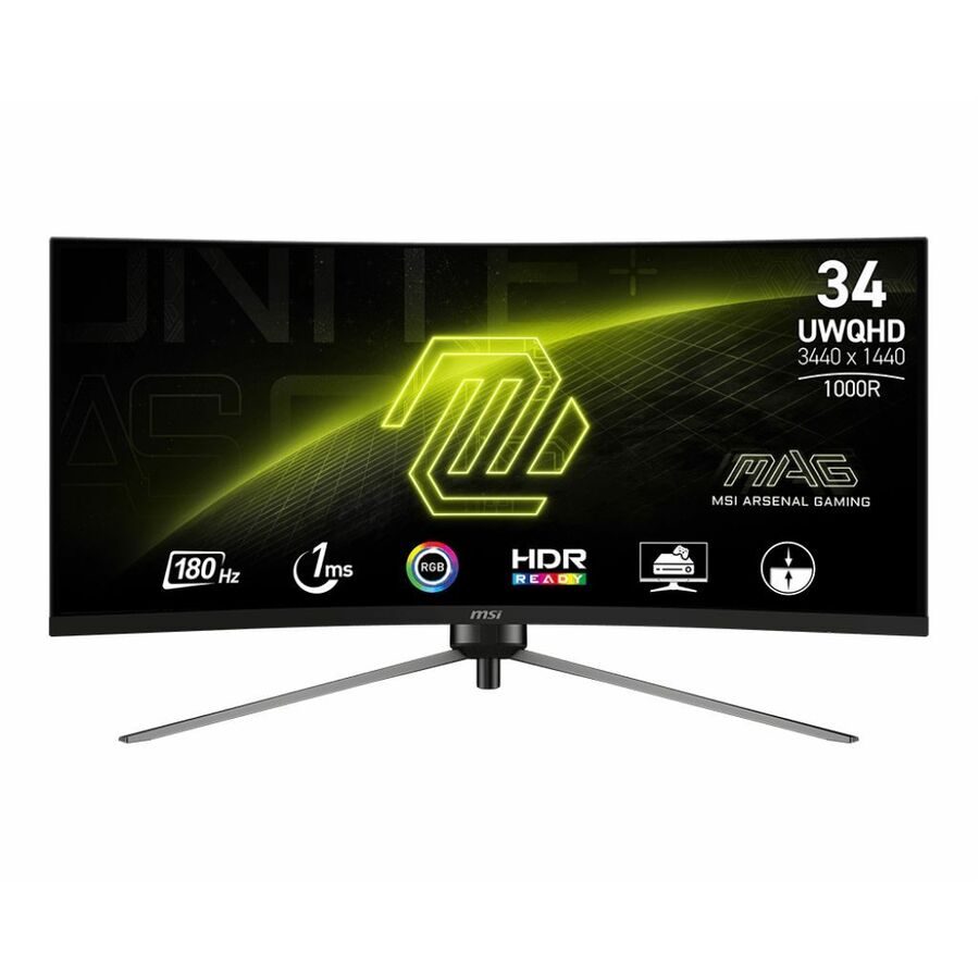 MSI MAG 345CQR 34" Class UW-QHD Curved Screen Gaming LED Monitor - 21:9 - Metallic Black