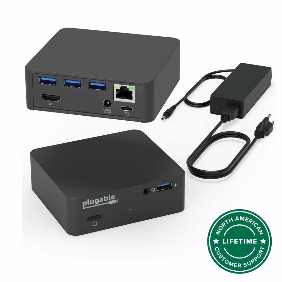 Plugable USB C Dock with 85W Charging Compatible with Thunderbolt 3 and USB-C MacBooks and Select Windows Laptops