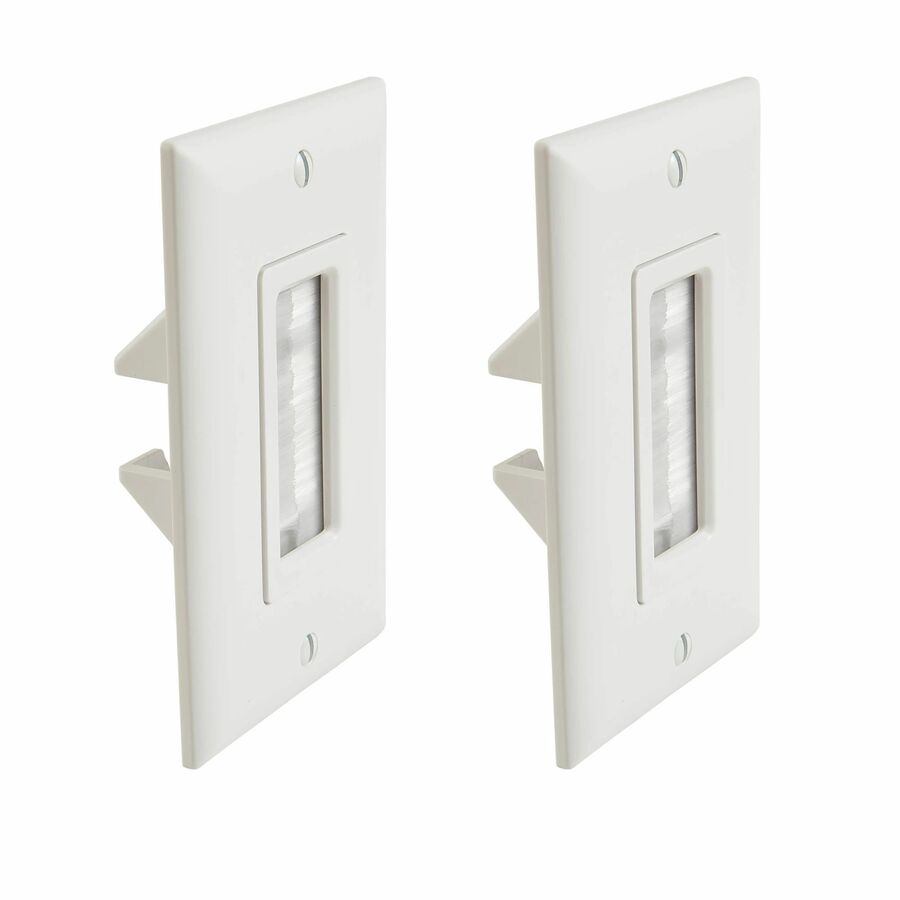 Sanus In-Wall Cable Management Kit - 2 Brush Wall Plates - White