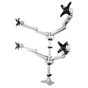 StarTech Desk Mount Quad Monitor Arm, VESA Displays up to 30" (24.8lb/11.3kg), Premium Articulating Adjustable Pole Mount, TAA