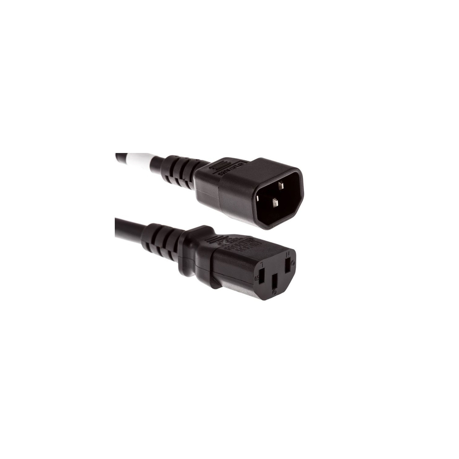 Unirise Power Cord C13-C14, 14AWG, 15amp, 250V, SJT Jacket, Black 6ft