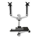 StarTech Wall Mount Workstation - Foldable Ergonomic Standing Desk - Height Adjustable Dual 30" VESA Monitor Arm & Keyboard/Mouse Tray