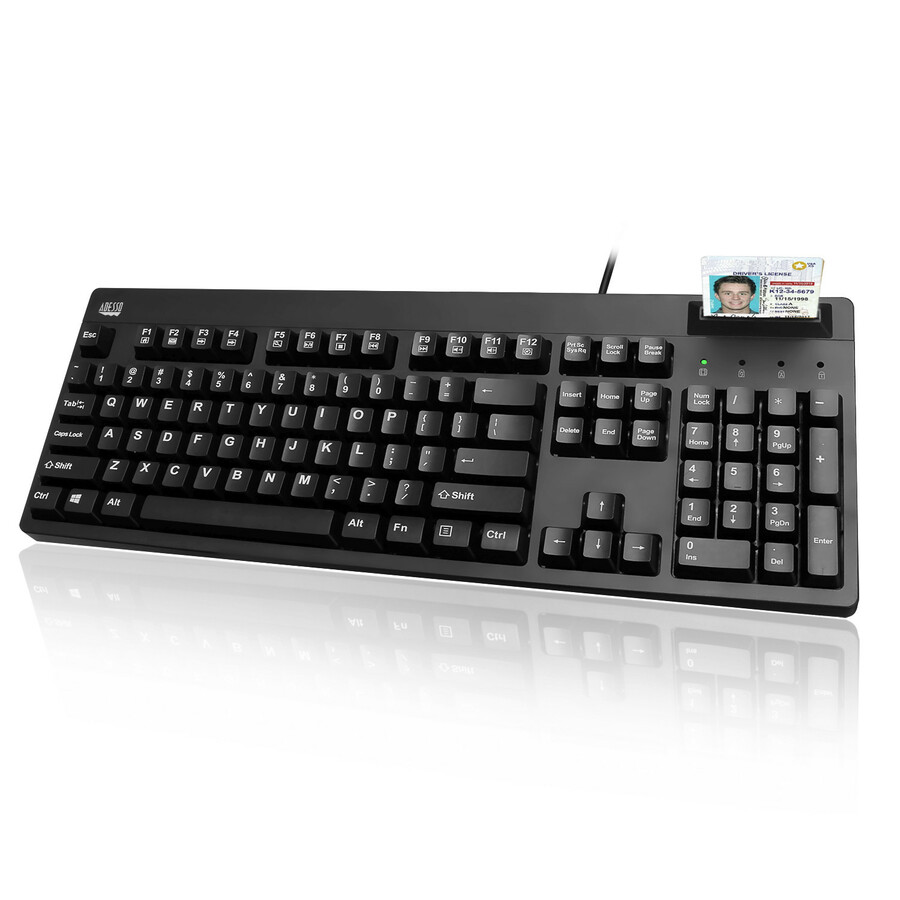 Adesso EasyTouch 630SB-TAA - Smart Card Reader Keyboard (TAA Compliant)