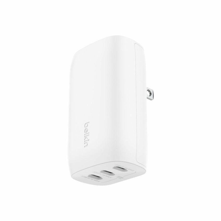 [18USBcCharger-67W] Belkin 67W Portable 3-Port USB-C Wall Charger - 3xUSB-C (67W Total) - Fast Charging - Power Adapter - White
