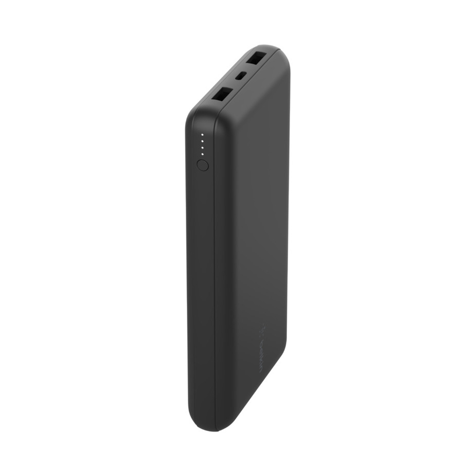 [17PowerBank-20K] Belkin 15W 3-port USB Power Bank - 20K mAh - 2xUSB-A (12W), 1xUSB-C (15W) - Portable Charger - w/ USB-A to USB-C Cable - Black