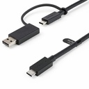 StarTech 3.3ft (1m) USB-C Cable with USB-A Adapter Dongle, USB 10Gbps/5Gbps, 100W (5A) PD, 8K 60Hz / 4K 144Hz DP Alt Mode