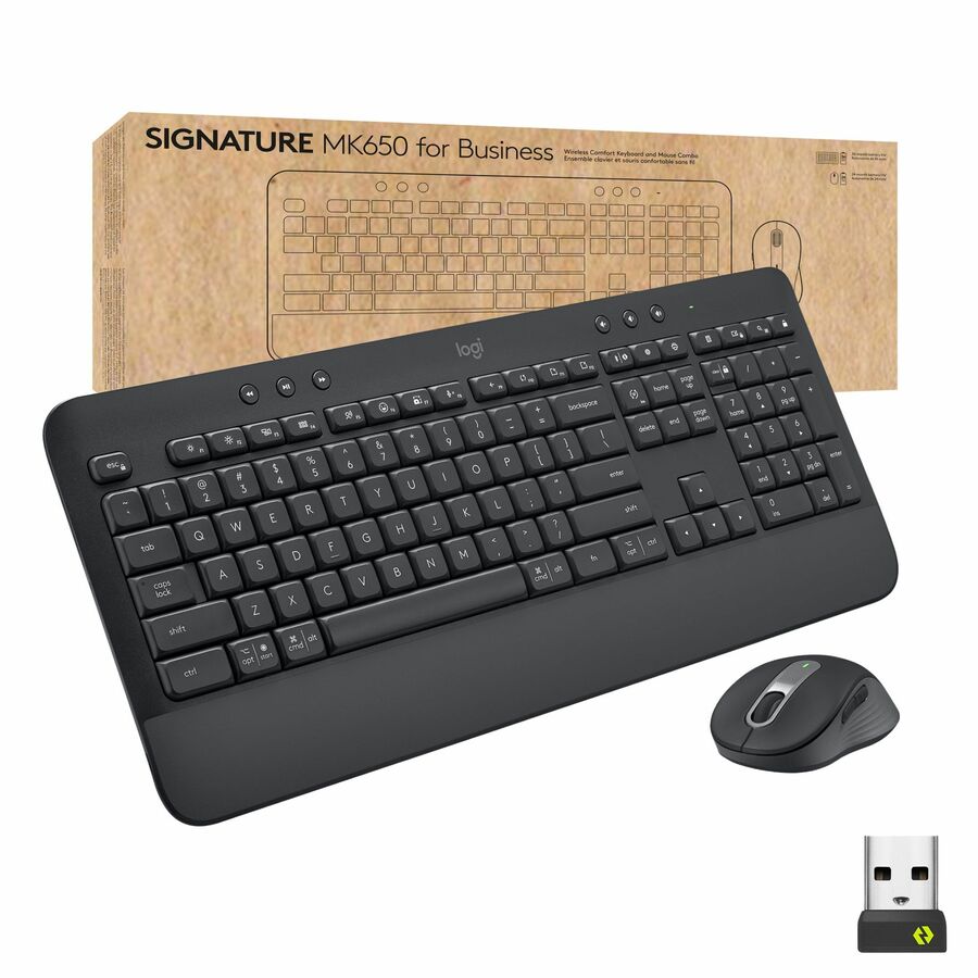 [12LogMK650] Logitech Signature MK650 Combo for Business, Wireless Mouse and Keyboard, Logi Bolt, Bluetooth, SmartWheel, Globally Certified, Graphite