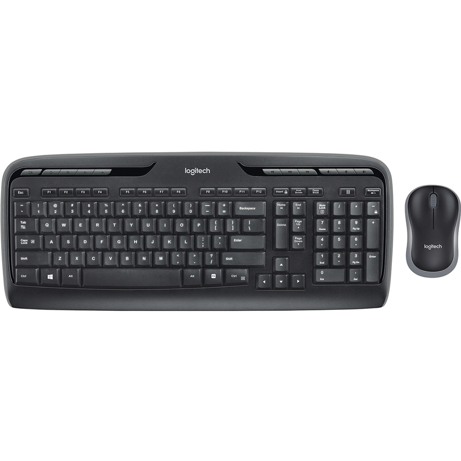 [12LogMK320] Logitech MK320 Wireless Keyboard and Mouse Combo for Windows, 2.4 GHz Wireless with a Nano USB-Receiver, Portable Mouse, Multimedia Keys