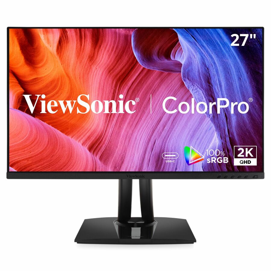 ViewSonic VP2756A-2K 27 Inch 1440p ColorPro Monitor, IPS Display with 100% sRGB and Pantone Validated for Professional Photo Editing, Advanced Ergonomics, 90W USB-C, HDMI, and DisplayPort Inputs