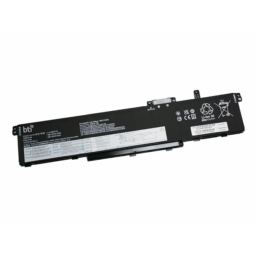 BTI 5B10W51893-BTI 11.52V 94WHR LI-ION BATTERY 5B10W51893, L21M6P70, SB10W51994, 5B11H56392, 5B11H56391, 5B10W51894, L21L6P70, SB10W51995, 5B11M90091, 5B11M90090, SB11M89891, THINKPAD P16 GEN 1, P16 GEN 1 21D6, P16 GEN 1 21D7, P16 GEN 2, P16 GEN 2 21FA, P16 GEN 2 21FB
