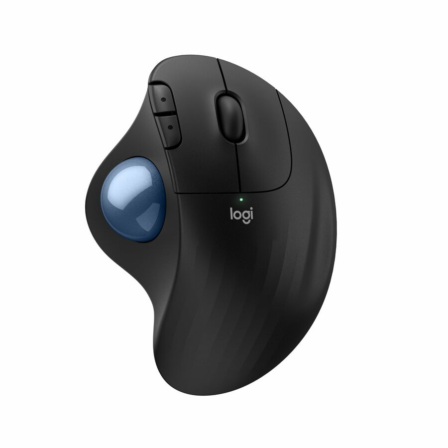 Logitech ERGO M575S Wireless Trackball Mouse, Wireless Ergonomic Mouse, Comfortable Thumb Control, Precise Tracking (Black+Blue Ball)