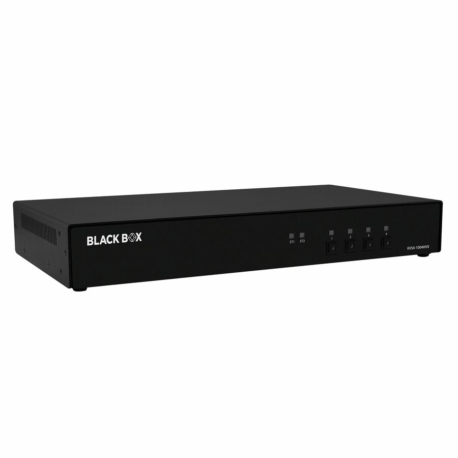 Black Box KVM Switch, NIAP 4.0 Certified - 4-Port, Single-Monitor, FlexPort HDMI/DisplayPort, CAC