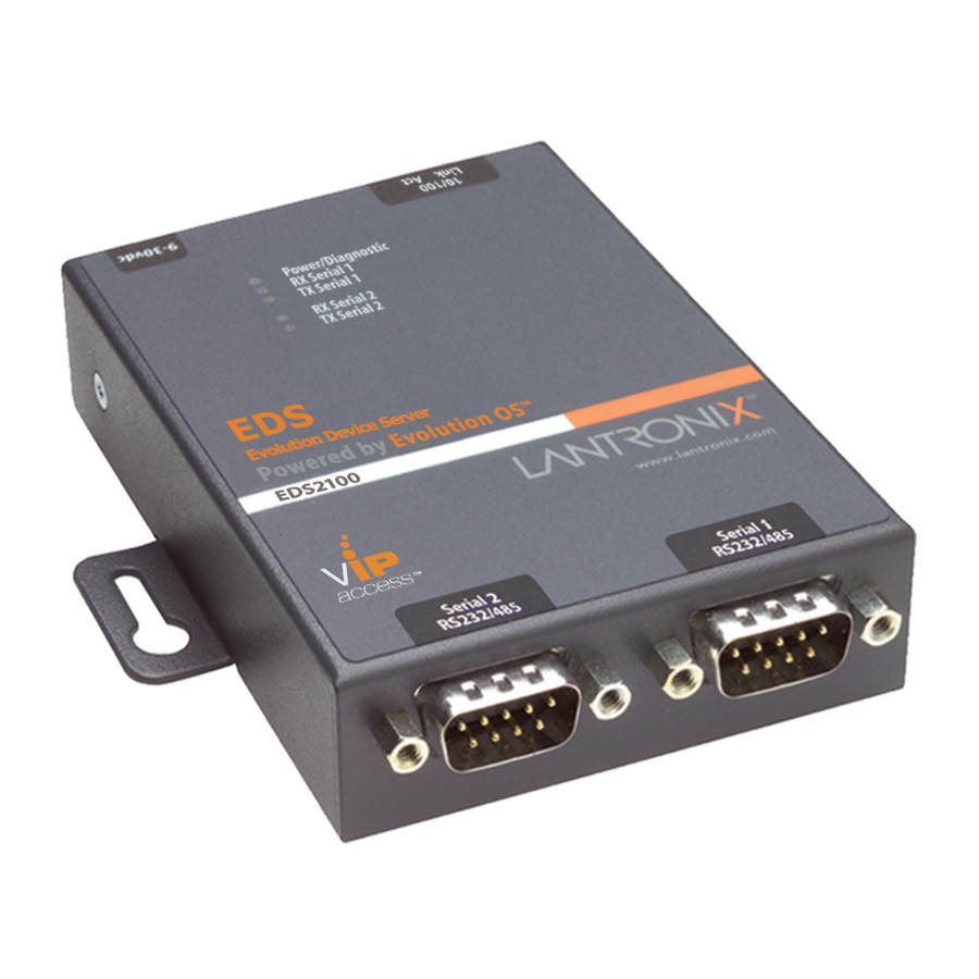 Lantronix 2-Port Secure Serial (RS232/ RS422/ RS485) to Ethernet Gateway; Embedded Linux OS Support; SDK; International 110-240 VAC