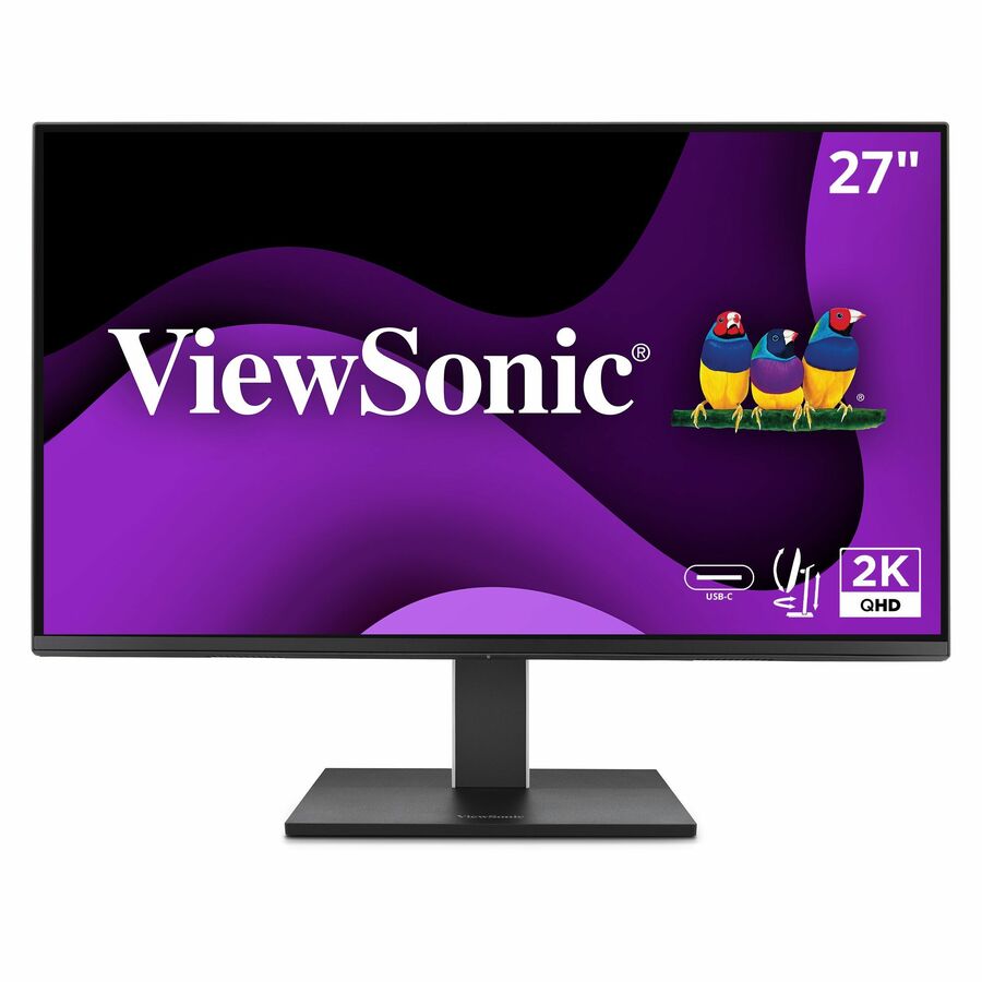ViewSonic VG2752-2K 27 Inch IPS 1440p Ergonomic Monitor with Tilt, Swivel, Pivot, Height Adjust, 100Hz, 5-Port USB Hub, HDMI, DisplayPort, and 65W USB C Inputs