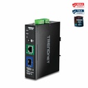 TRENDnet Industrial 10G SFP+ to 10G PoE++ Media Converter, TI-BF711SFP, Hardened IP50 Rated, NDAA & TAA Compliant for Government Use, Provides up to 95W, DIN-Rail and Wall Mounts Included