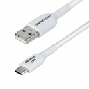 StarTech 10ft (3m) USB-A to USB-C Charging Cable, Charge & Sync, 3A, USB 2.0, TPE Jacket - White USB Charging Cord