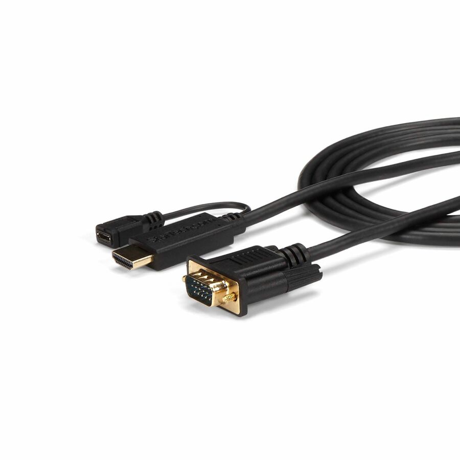 StarTech HDMI to VGA Cable - 6 ft / 2m - 1080p - 1920 x 1200 - Active HDMI Cable - Monitor Cable - Computer Cable