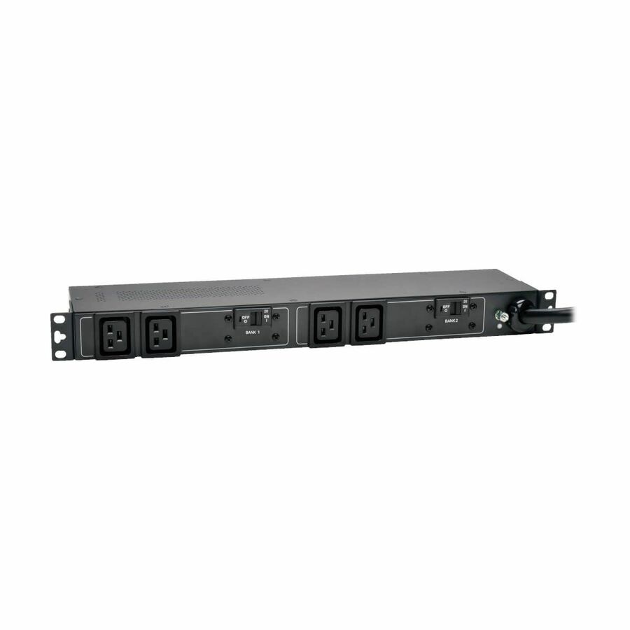 Tripp Lite by Eaton PDU 5.8kW Single-Phase 200-240V Basic PDU 4 C19 Outlets NEMA L6-30P Input 12 ft. (3.66 m) Cord 1U Rack-Mount