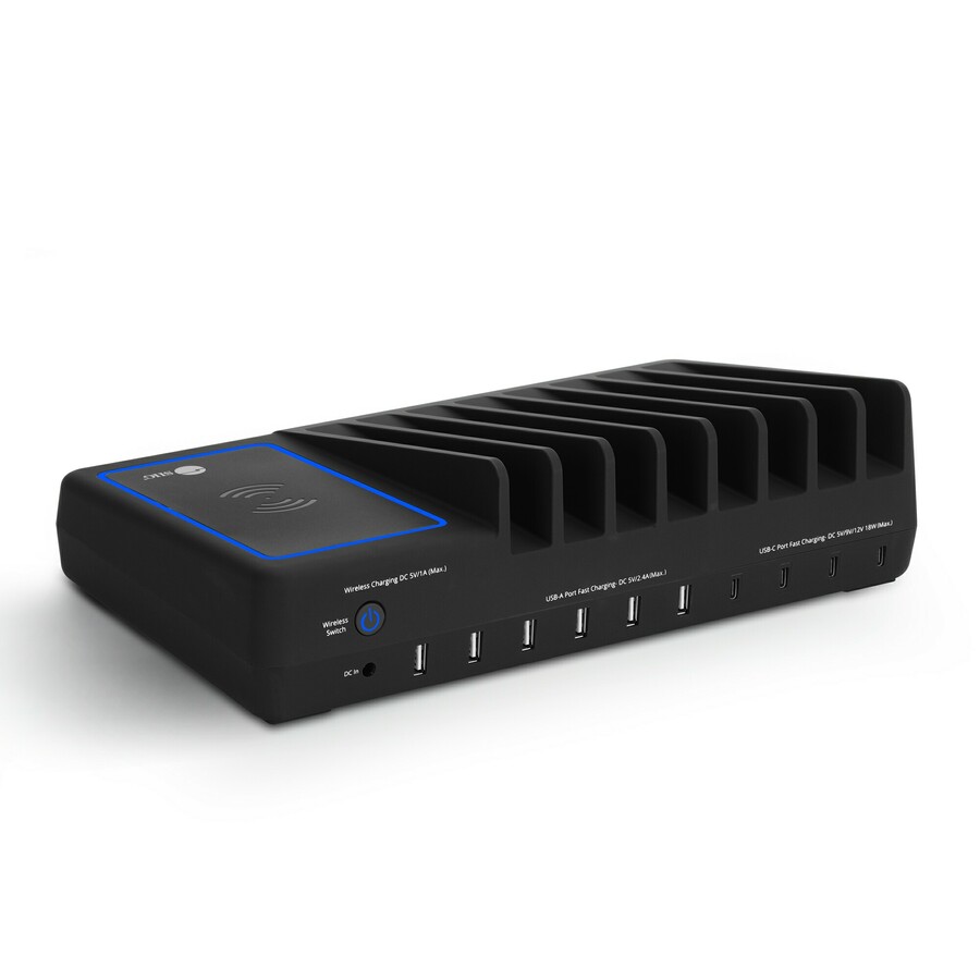 SIIG 10-Port USB-A/C & Wireless Charging Station - 150W