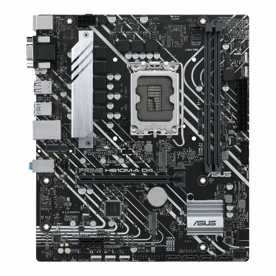Asus Prime H610M-A D4-CSM Desktop Motherboard - Intel H610 Chipset - Socket LGA-1700 - Micro ATX