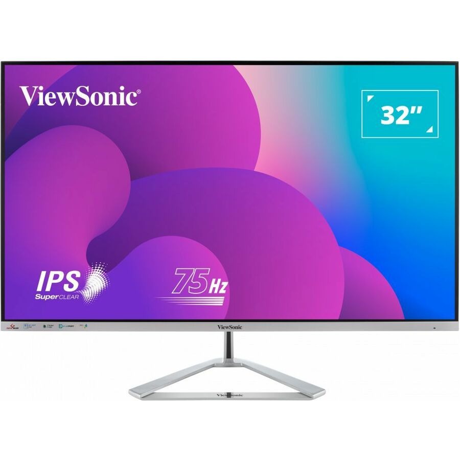 ViewSonic VX3276-MHD 32 Inch 1080p Monitor, IPS with Screen Split Capability and Eye Care Technology for Home and Office Entertainment, Ultra-Thin Bezels, DisplayPort for Daisy Chain, and HDMI Inputs