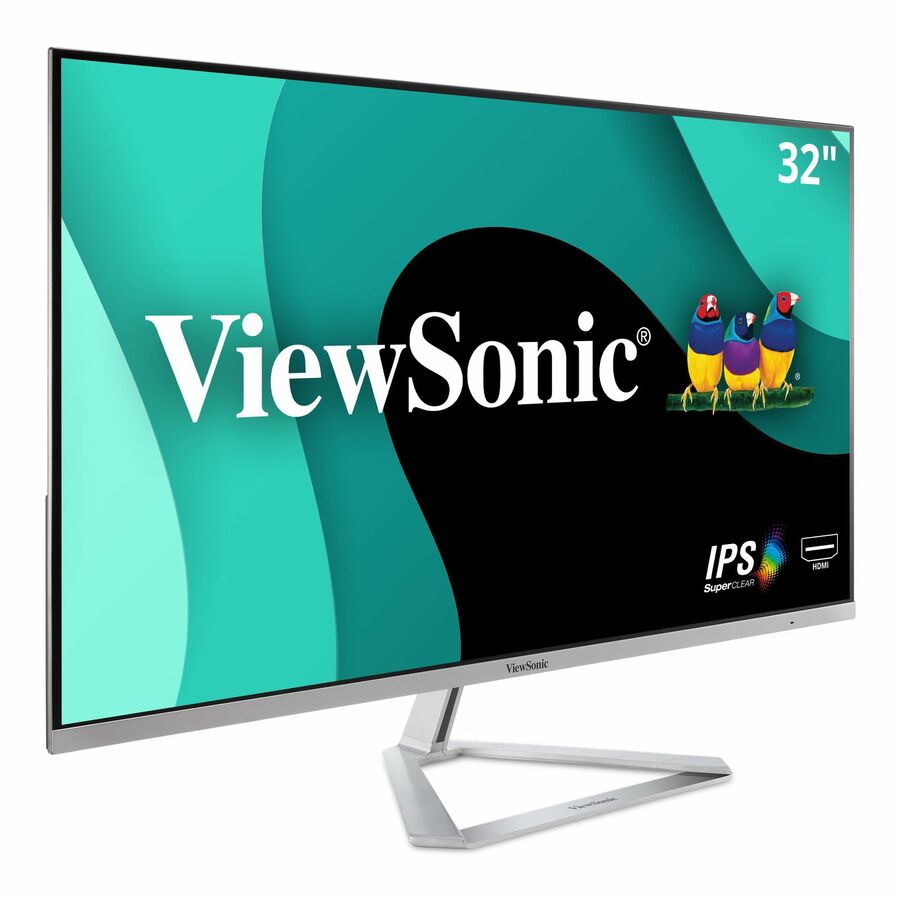 ViewSonic VX3276-MHD 32 Inch 1080p Monitor, IPS with Screen Split Capability and Eye Care Technology for Home and Office Entertainment, Ultra-Thin Bezels, DisplayPort for Daisy Chain, and HDMI Inputs