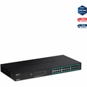 TRENDnet 24-Port Gigabit PoE+ Switch, 24 x Gigabit PoE+ Ports, 370W Power Budget, 48Gbps Switch Capacity, RackMount Kit Included, Ethernet Network Switch, Metal, Lifetime Protection, Black, TPE-TG240G
