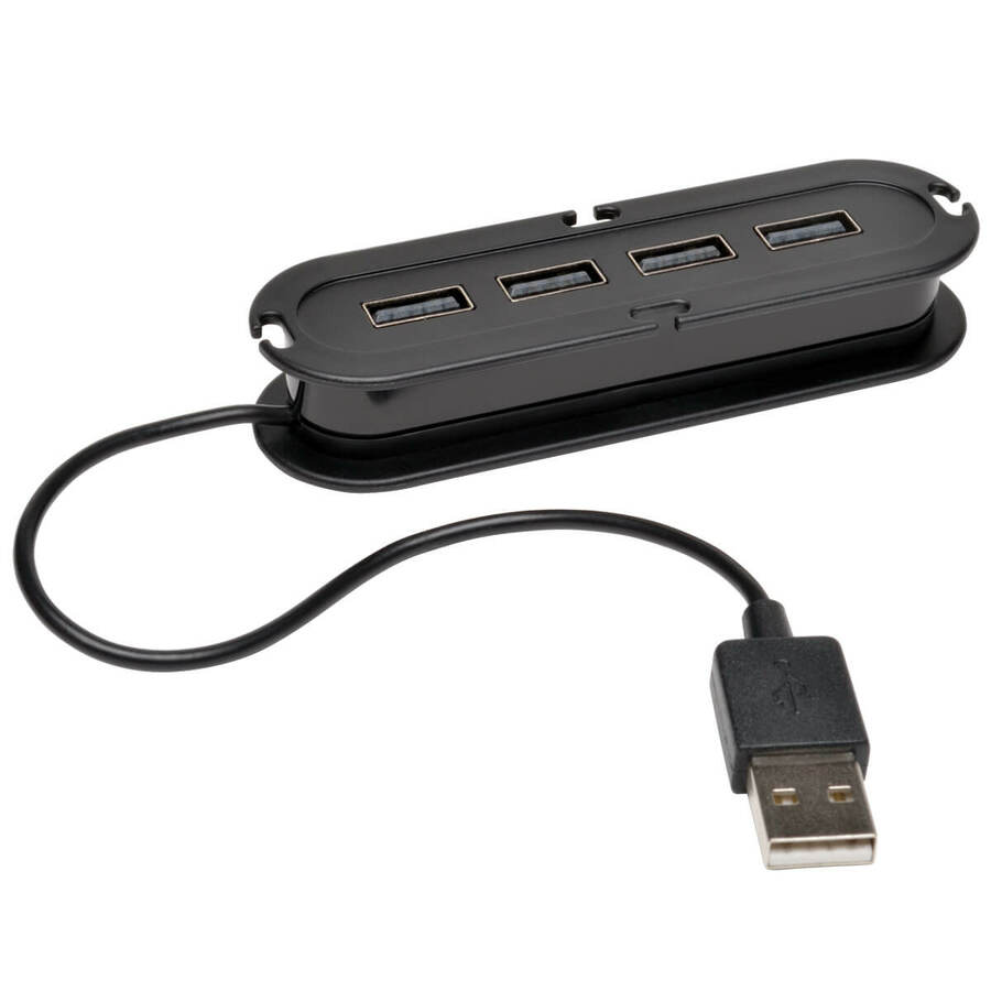 Tripp Lite by Eaton 4-Port USB 2.0 Hi-Speed Ultra-Mini Hub w/ Cable Compact Mobile