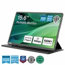 Plugable USB C Portable Monitor 15.6 Inch, 100W Pass-Through Charging for Your Laptop Smartphone Tablet